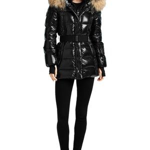 💎 NEW 💎 Designer Sam. Millennium Fox Fur-Trim Belted Down Puffer